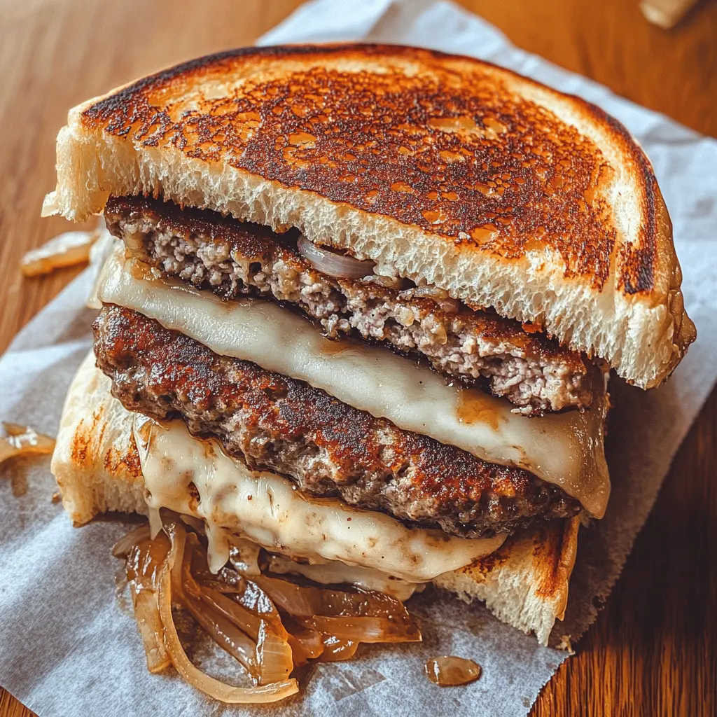Get ready for a delicious twist on a classic with these mouth-watering Patty Melts featuring golden caramelized onions! Perfectly grilled beef patties ooze with melted cheese, nestled between crispy, buttery bread that’s stuffed with sweet onions. Ideal for a cozy dinner or game day gatherings, save this recipe to treat your family and friends!
