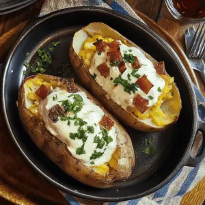 Looking for the perfect side dish to elevate your steak dinner? These Best Steakhouse Baked Potatoes are fluffy, crispy, and loaded with flavor! Infused with butter, topped with sour cream, cheese, and chives, they bring that restaurant vibe right to your home. Save this recipe for your next barbecue or cozy dinner night!