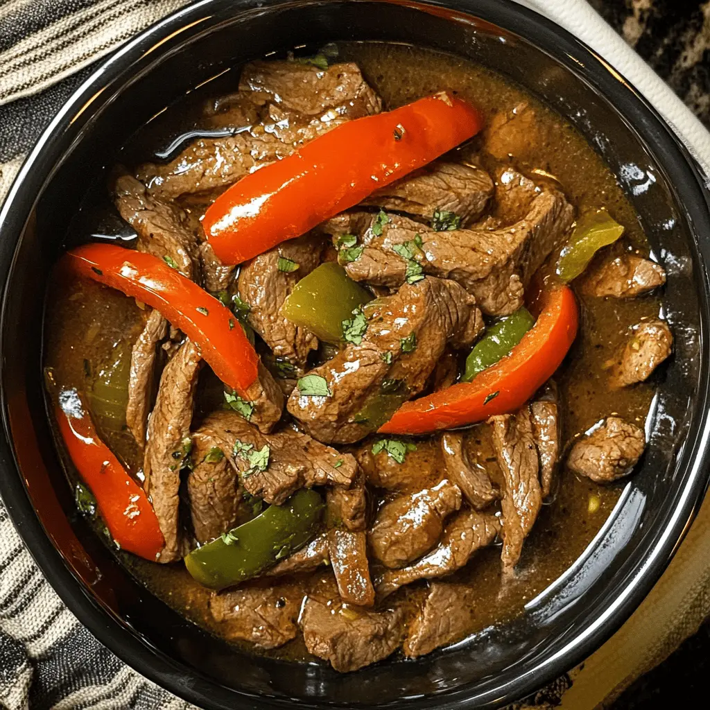 Get ready for a delicious twist on a classic favorite with this easy Crock Pot Pepper Steak recipe! Made with tender beef, vibrant bell peppers, and a savory sauce, this dish is perfect for family dinners or meal prep. Just set it and forget it! Save this recipe to enjoy a comforting meal any day of the week. Perfect for busy nights!