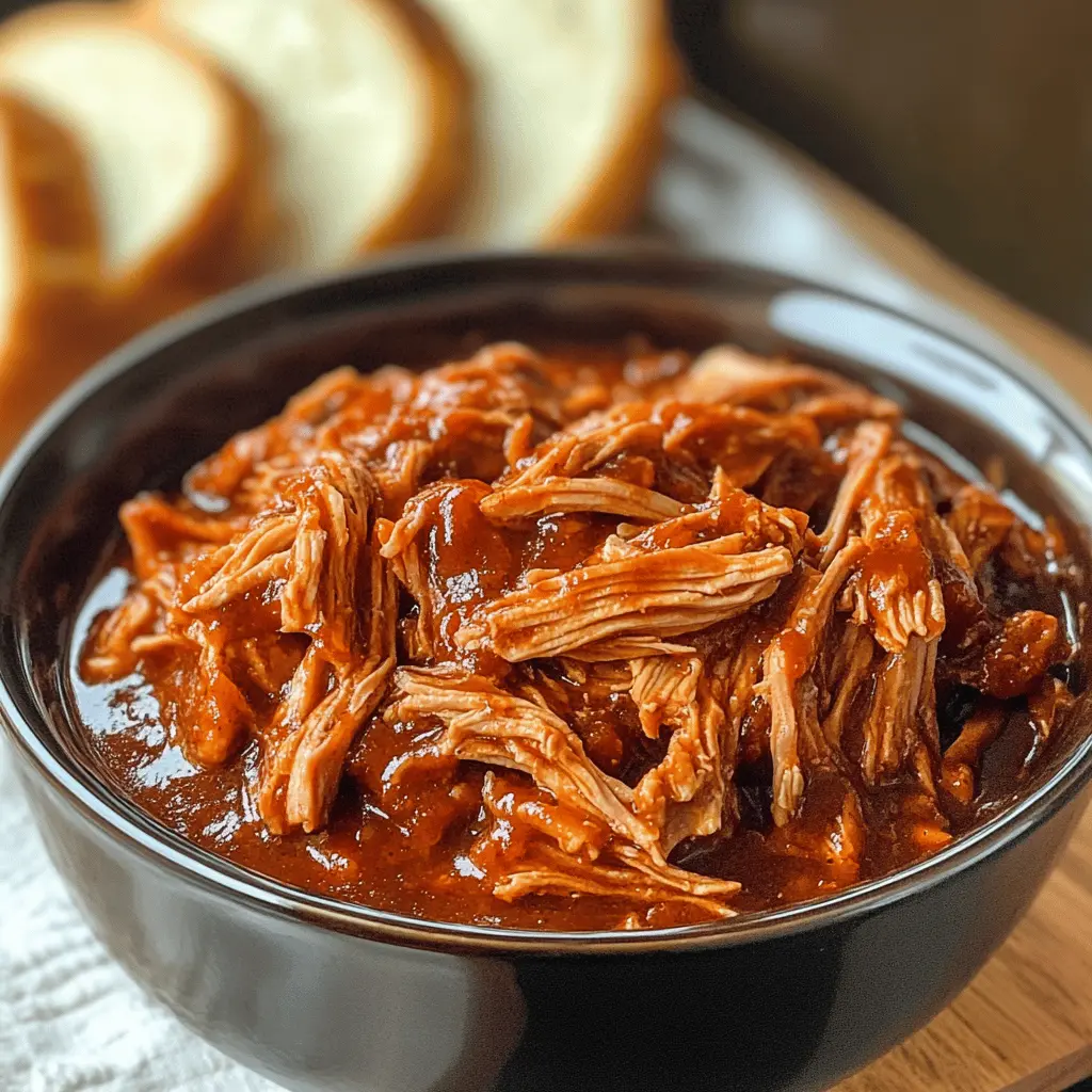 Transform your weeknight dinners with this easy Crockpot BBQ Pulled Chicken! Juicy chicken breast slow-cooked to perfection in your favorite barbecue sauce creates a mouthwatering meal the whole family will love. Perfect for sandwiches, tacos, or salads! Save this recipe for those busy days when you want something delicious and hassle-free!
