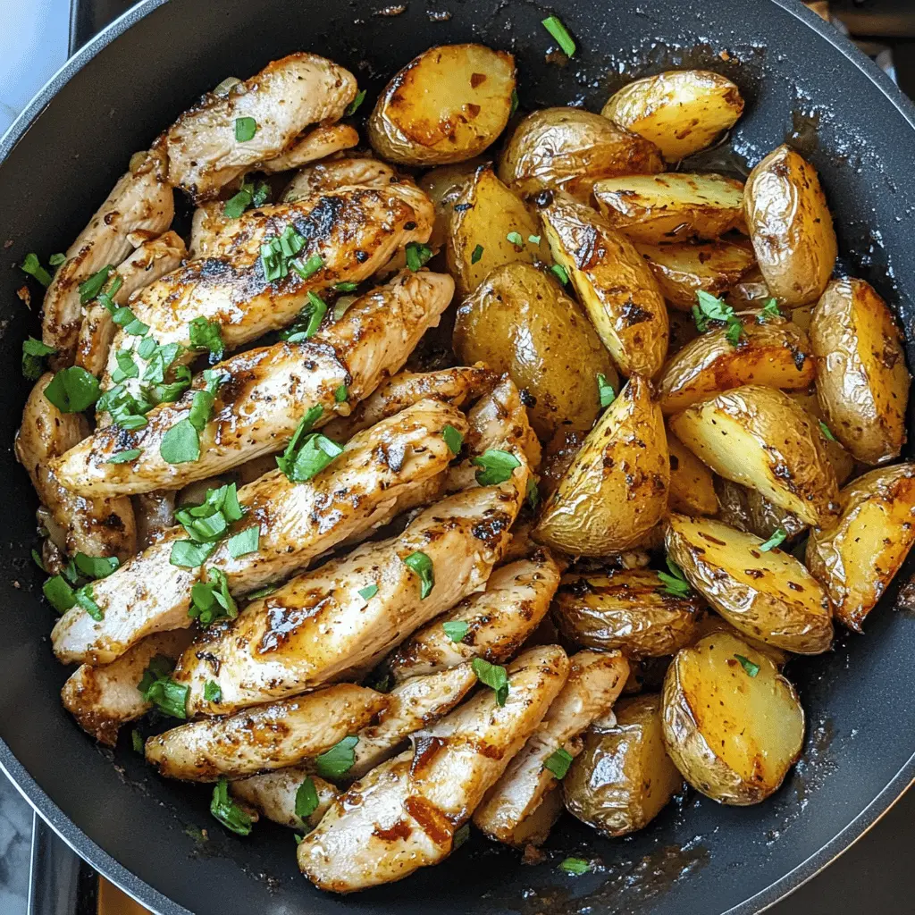 Savor the deliciousness of Garlic Butter Chicken and Potatoes Skillet! This one-pan meal combines juicy chicken with tender potatoes, all tossed in a rich garlic butter sauce that’s bursting with flavor. Perfect for a family dinner or a cozy night in. Save this recipe for an easy weeknight dinner that everyone will love!