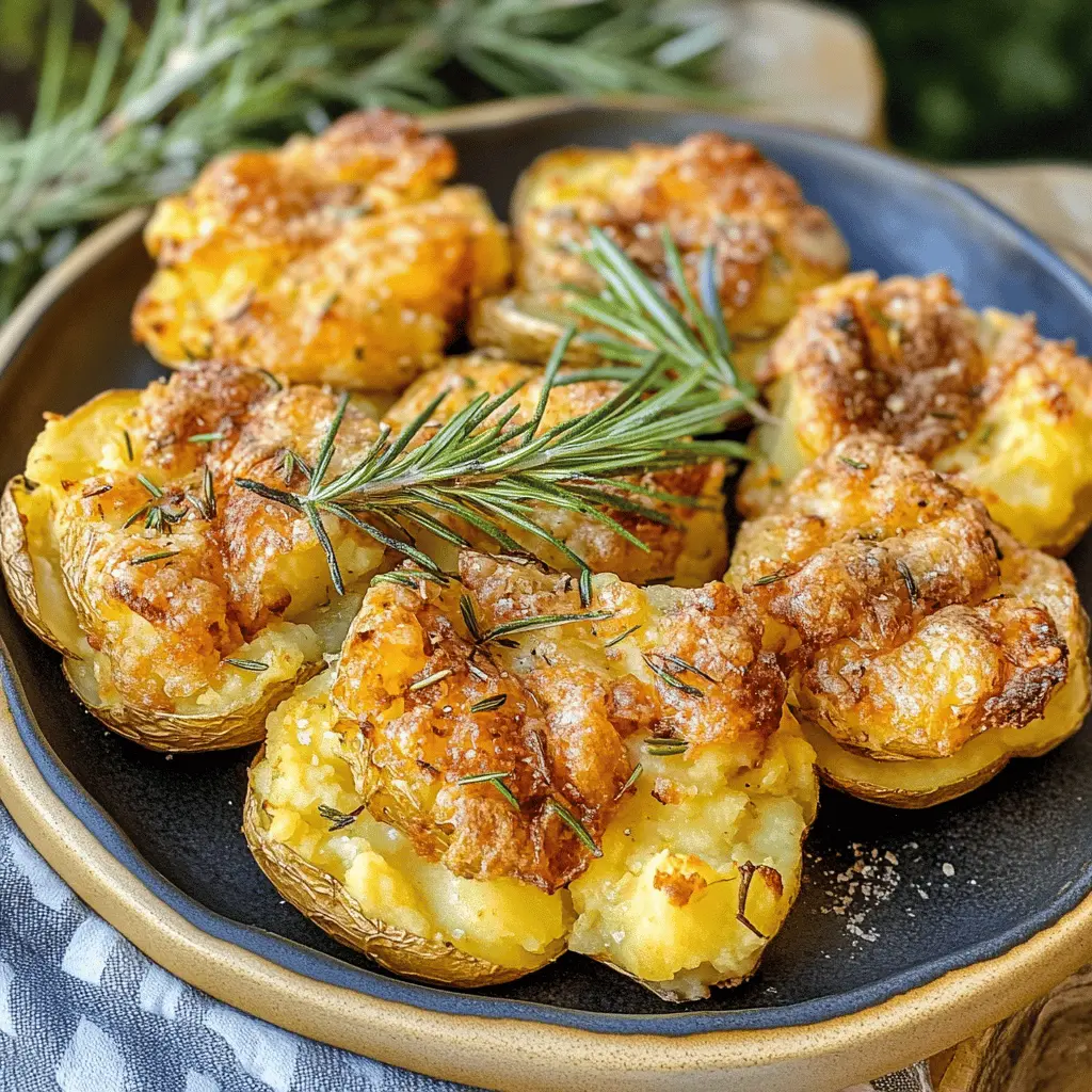 These Grilled Garlic Rosemary Smashed Potatoes bring a burst of flavor to your next BBQ! With crispy edges, a fluffy interior, and the perfect herby aroma from fresh rosemary, they are a crowd-pleaser. Easy to prep and a wonderful side for meats or greens. Save this recipe for your next cookout to impress your friends and family!