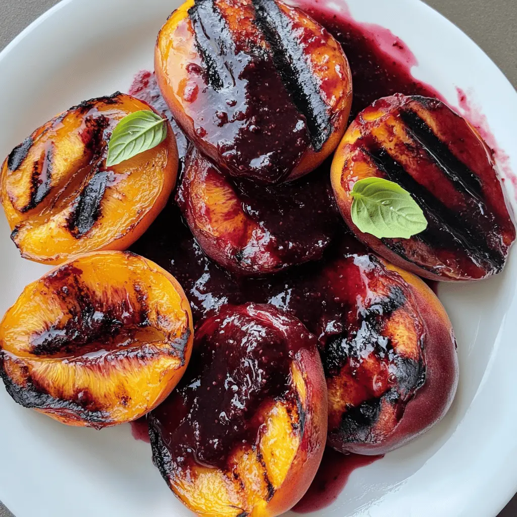Grilled peaches are a deliciously sweet treat, especially when drizzled with homemade blackberry sauce! This easy recipe combines the juicy flavor of ripe peaches with the tartness of blackberries for a delightful dessert. Perfect for summer gatherings, barbecues, or a cozy night in! Save this recipe for a unique twist on your next dessert!