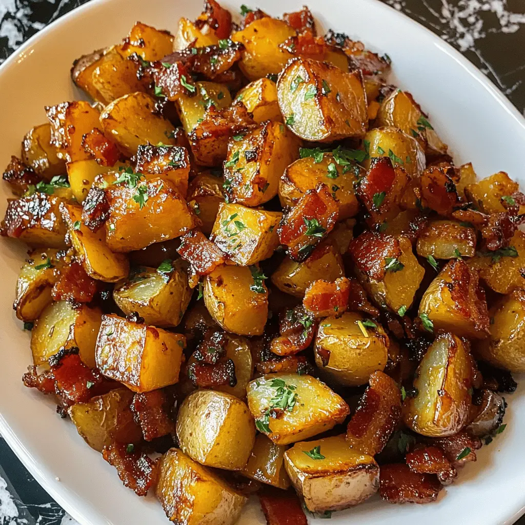 These honey bacon roasted potatoes are the perfect blend of sweet and salty, creating a delightful side dish that everyone will love. With crispy bacon and a touch of honey, they make for an irresistible comfort food. Save this recipe for your next family dinner or BBQ! Your taste buds will thank you!