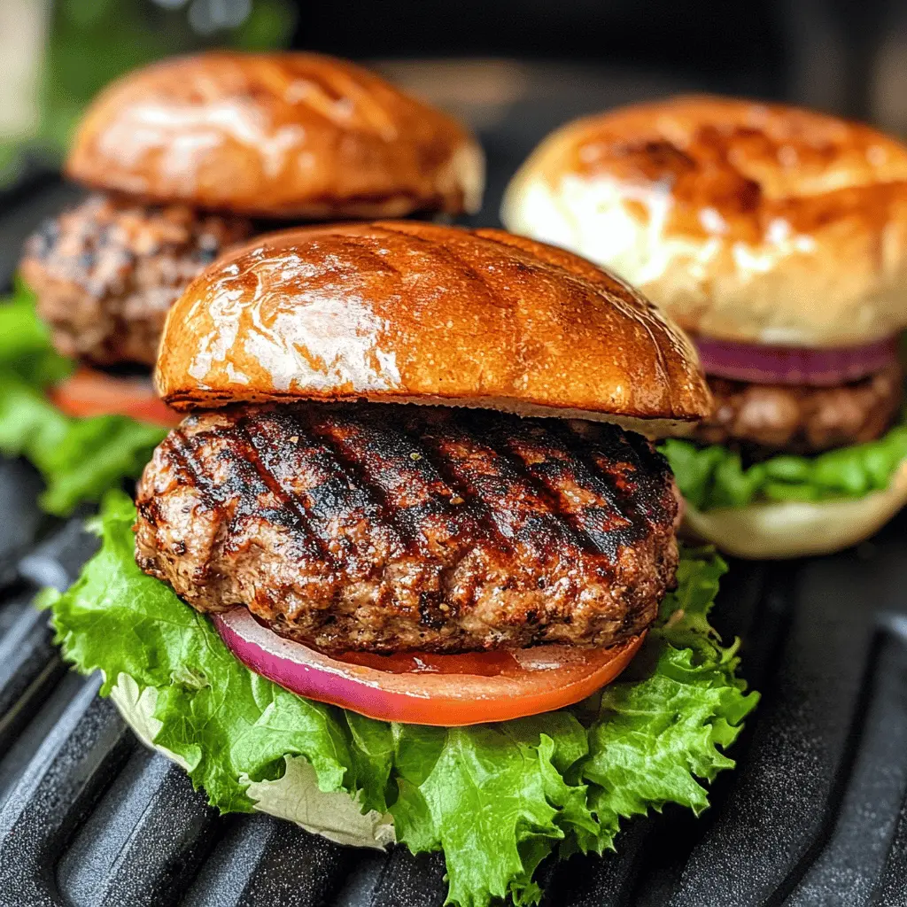 Get ready to fire up the grill with these juicy grilled turkey burgers! Made with lean ground turkey and packed with flavor, they're a healthier twist on the classic burger. Perfectly seasoned and served with your choice of toppings, these burgers are great for summer barbecues or weeknight dinners. Save this recipe and impress your family and friends with a delicious meal!