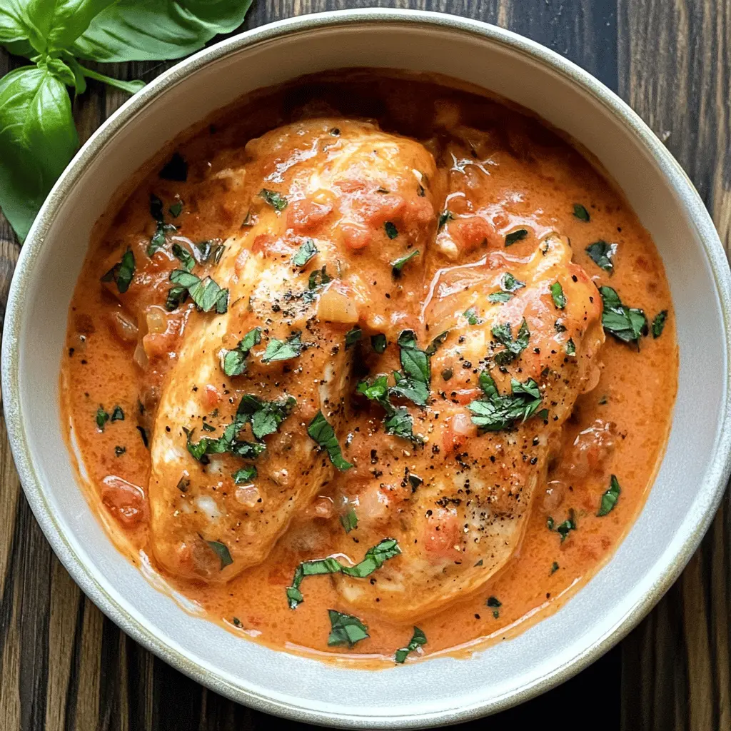 Looking for an easy and delicious dinner? This Slow Cooker Creamy Tomato Basil Chicken Breasts recipe is packed with flavor from fresh tomatoes and fragrant basil! Perfect for meal prep or a cozy family meal. Save this pin for busy nights when you need a hearty meal with minimal effort! Ideal for serving over pasta or with crusty bread.