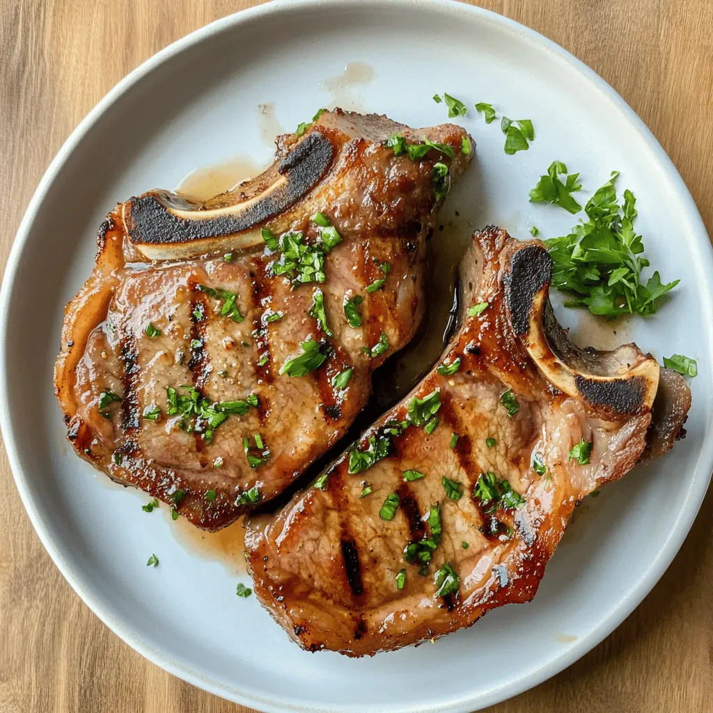 Unlock the secret to juicy, flavorful pork chops with this simple and delicious marinade recipe! Combining savory soy sauce, zesty garlic, and a hint of sweetness, this marinade transforms ordinary pork into an unforgettable dish. Perfect for grilling or baking, you'll want to save this for your next family dinner or BBQ gathering!