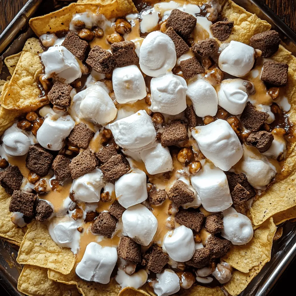 Treat yourself to a delightful twist on the classic campfire treat with these Original S'mores Nachos! Crispy tortilla chips layered with gooey melted chocolate, fluffy marshmallows, and a drizzle of rich caramel make for a fun dessert that's perfect for sharing. Save this recipe for your next movie night or backyard gathering for a sweet surprise everyone will love!