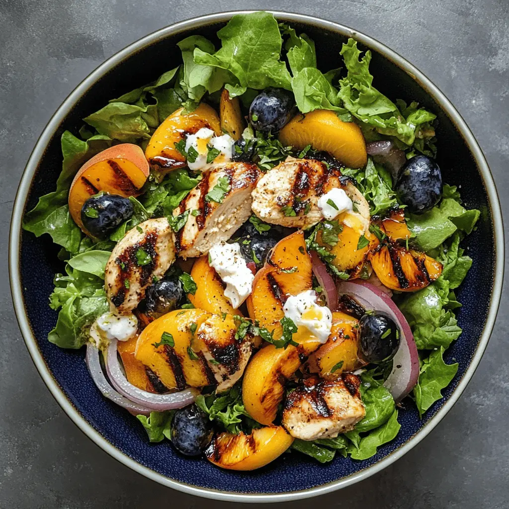 Looking for a refreshing dish that's packed with flavor? This Ultimate Grilled Peach Chicken Salad combines juicy grilled peaches and tender chicken, creating a perfect balance of sweet and savory. Tossed with crisp greens and a zesty dressing, it’s ideal for lunch or a summer dinner. Save this recipe for your next outdoor gathering or a light weeknight meal!