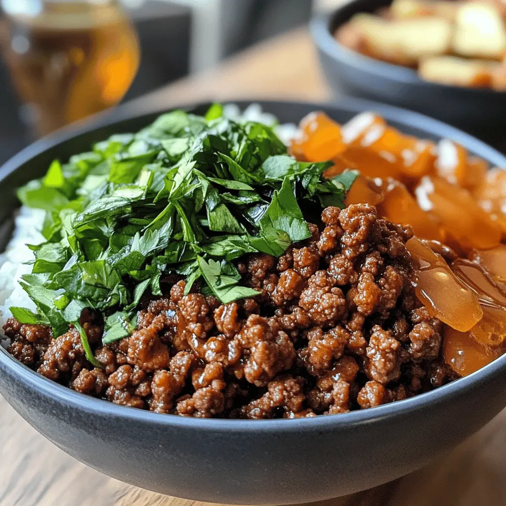 Easy Spicy Honey Ground Beef Bowls