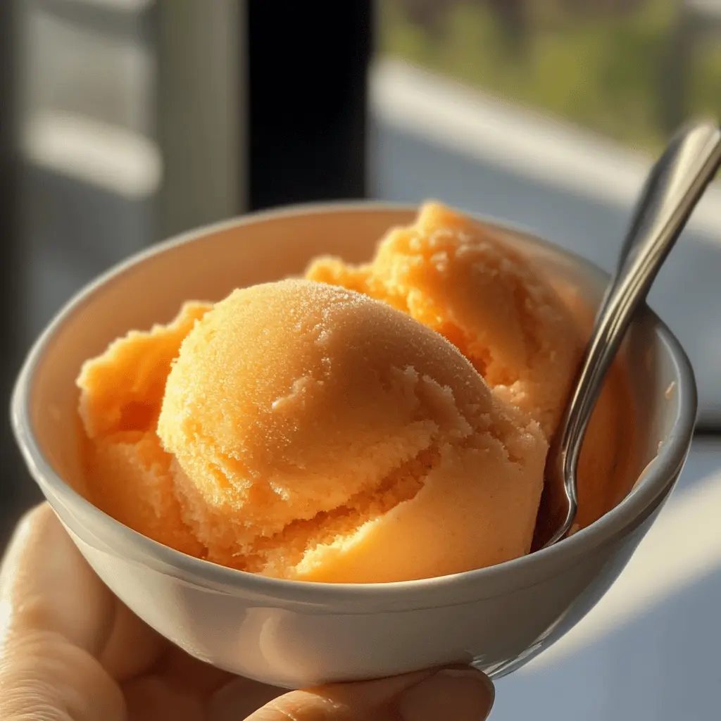 Easy 4-Ingredient Peach Sorbet Recipe