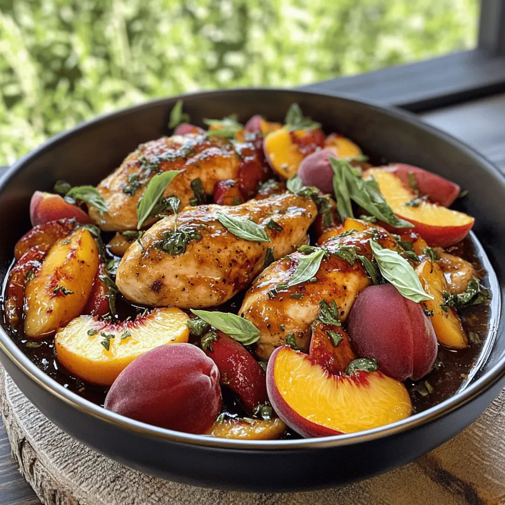 Easy Peach Chicken with Balsamic Glaze