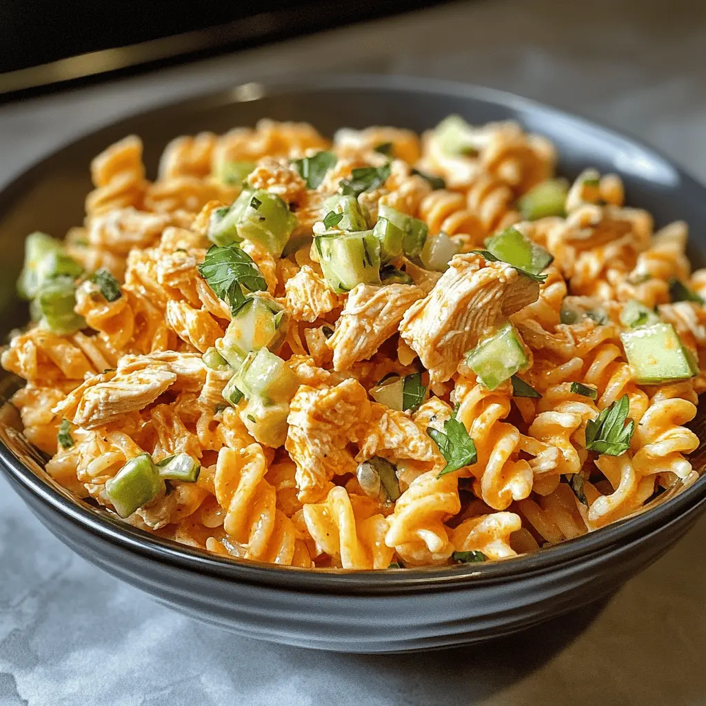 Easy Buffalo Chicken Pasta Salad Recipe