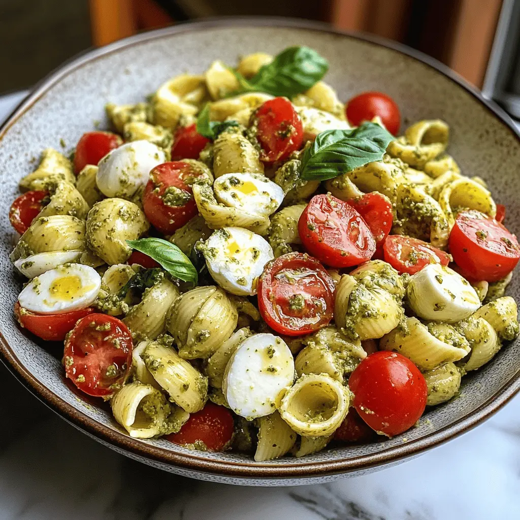 Light and Creamy Pesto Caprese Pasta Salad Recipe