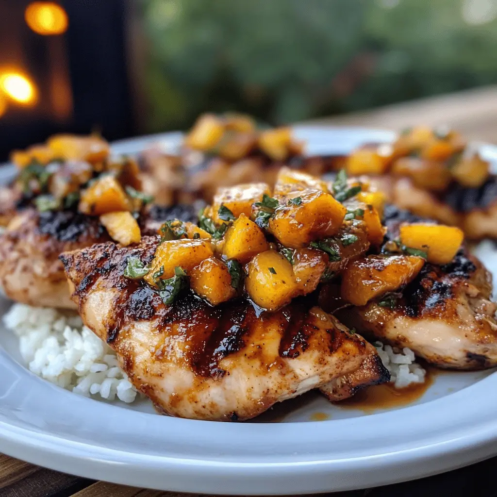 Easy Grilled Chicken with Sweet Peach Chipotle Sauce