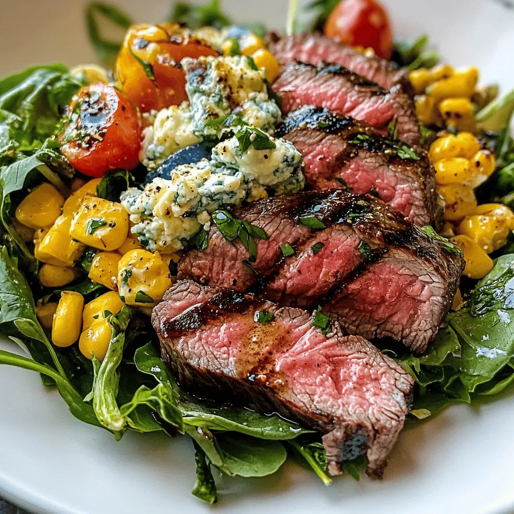 Balsamic Steak Salad with Gorgonzola and Grilled Corn