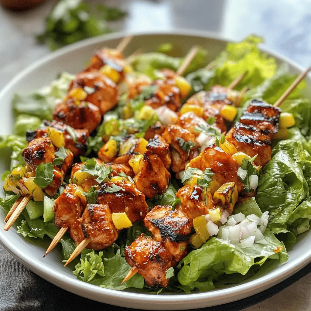 Easy BBQ Chicken Skewer Salad Recipe