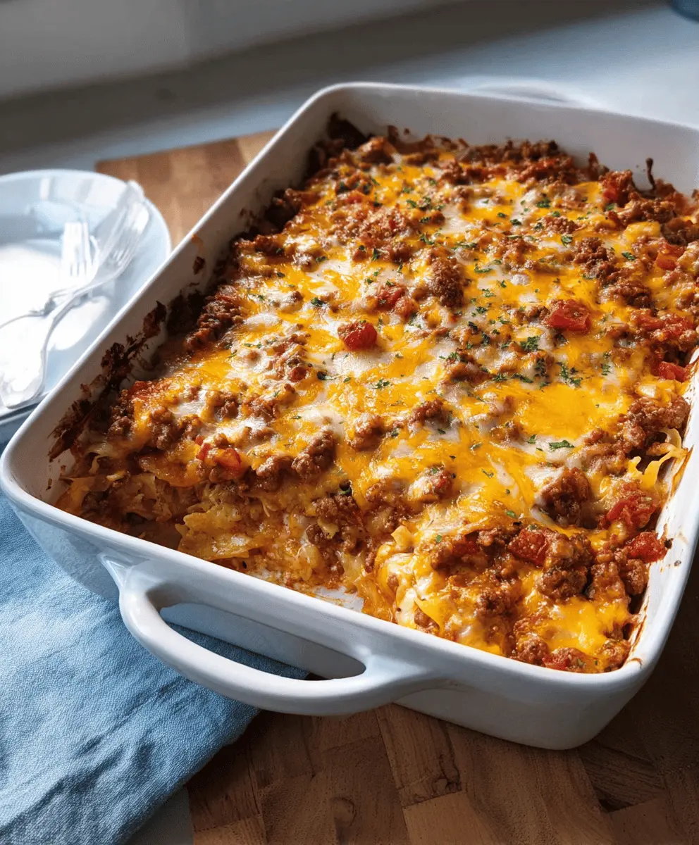 Easy Cheesy Hamburger Casserole Recipe