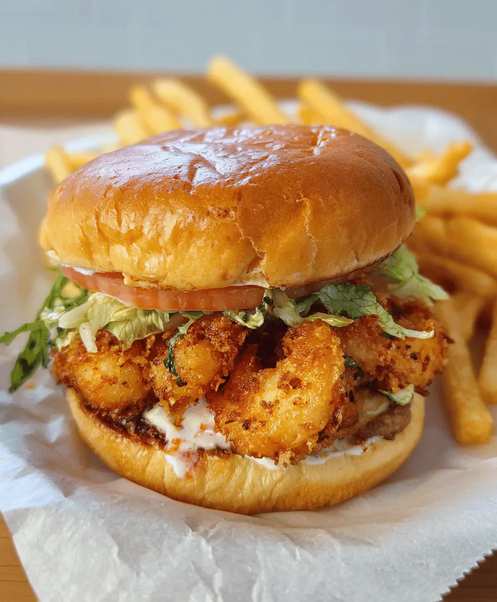 Easy Crispy Fried Shrimp Burger Recipe