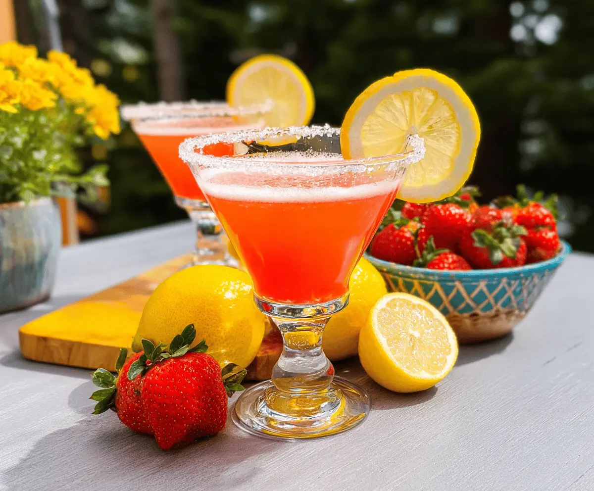 Easy Strawberry Lemon Drop Martini Recipe