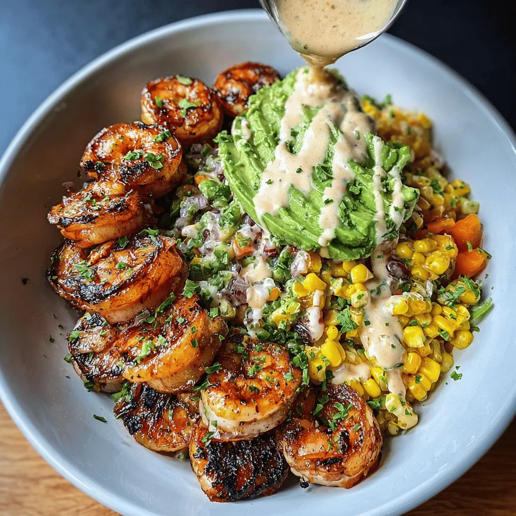 Easy Grilled Shrimp Bowl with Avocado and Corn Salsa