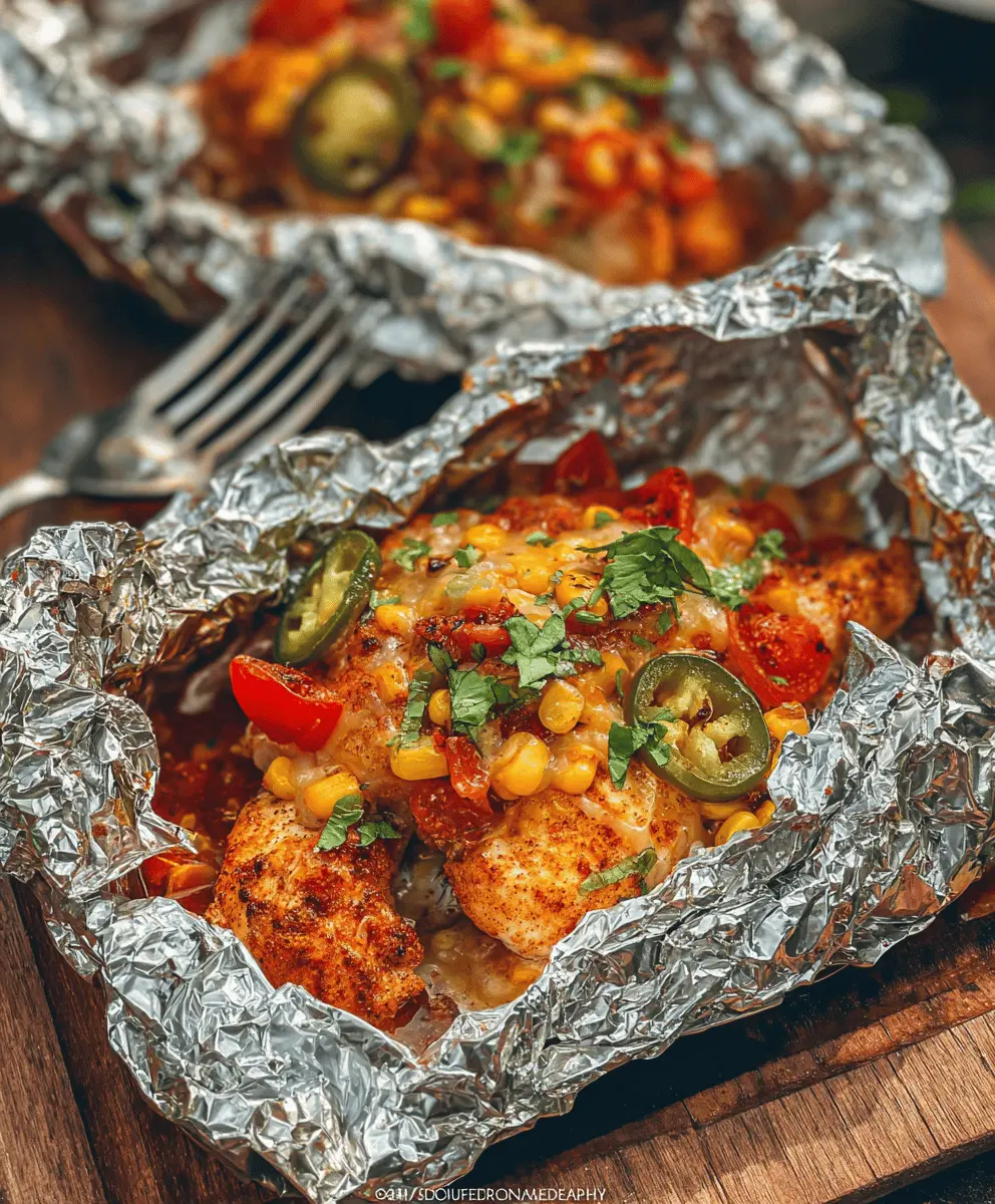 Easy Santa Fe Chicken Foil Packets