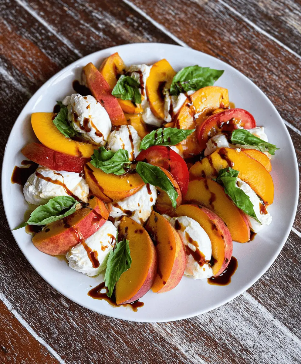 Easy Peach Caprese Salad with Fresh Mozzarella