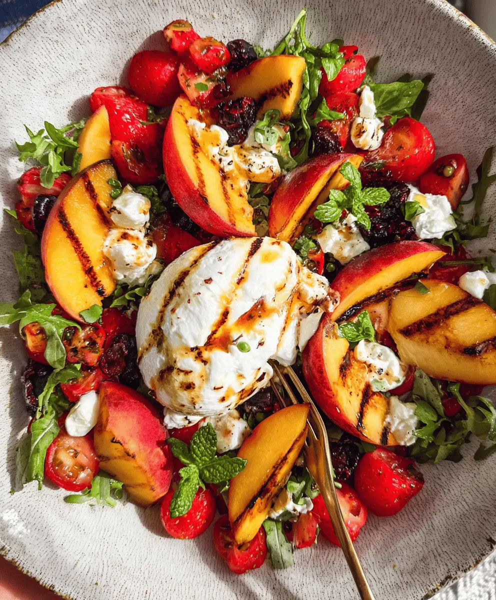 Easy Peach Burrata Salad Recipe