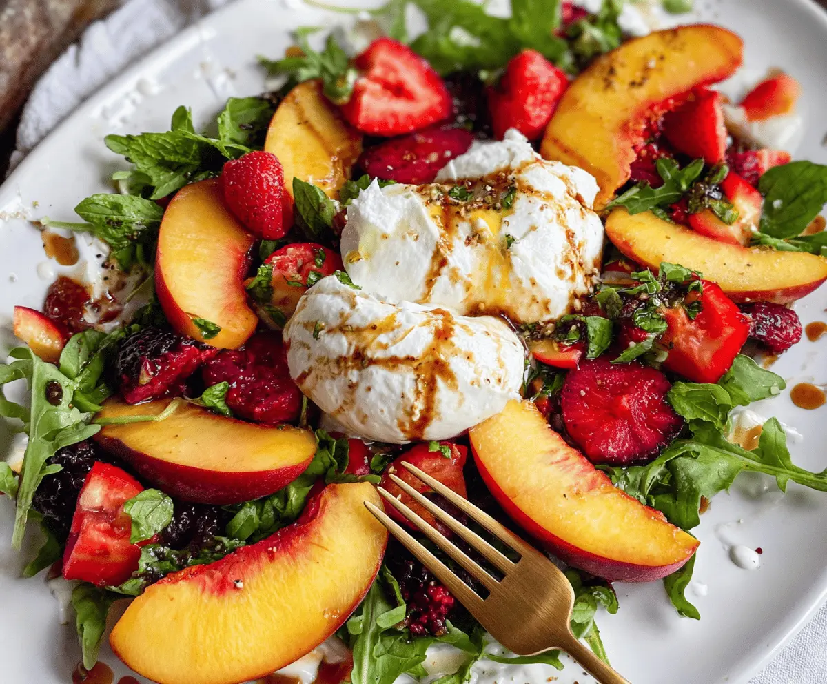 Easy Peach Burrata Salad Recipe