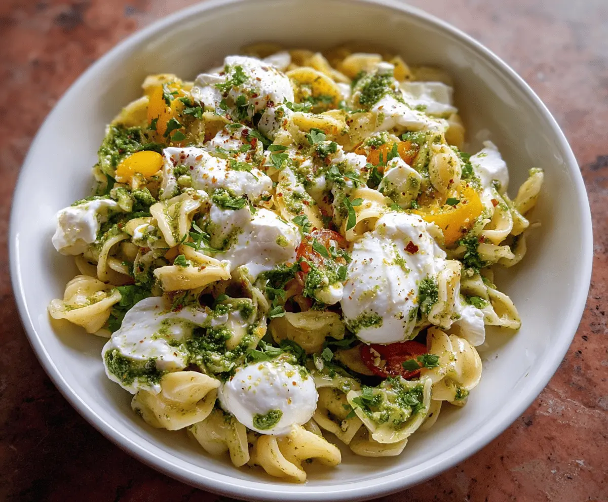Easy Lemon Burrata Pasta Salad Recipe