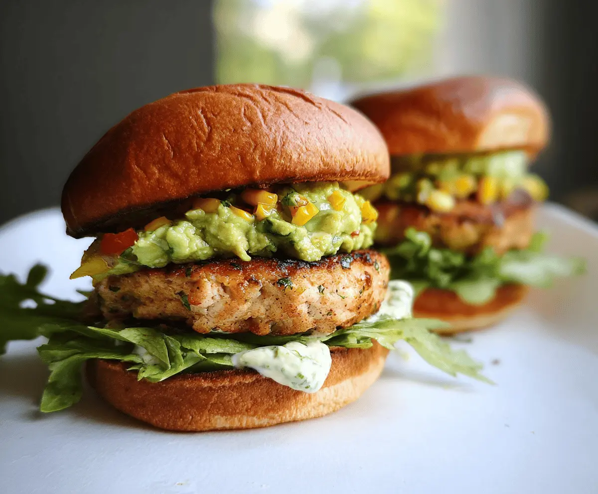 Easy Honey Jalapeño Turkey Burgers with Creamy Avocado Sauce