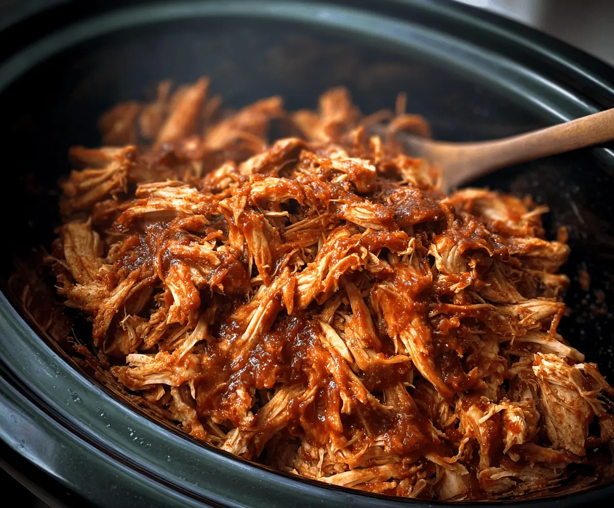Easy Crockpot BBQ Pulled Chicken Recipe