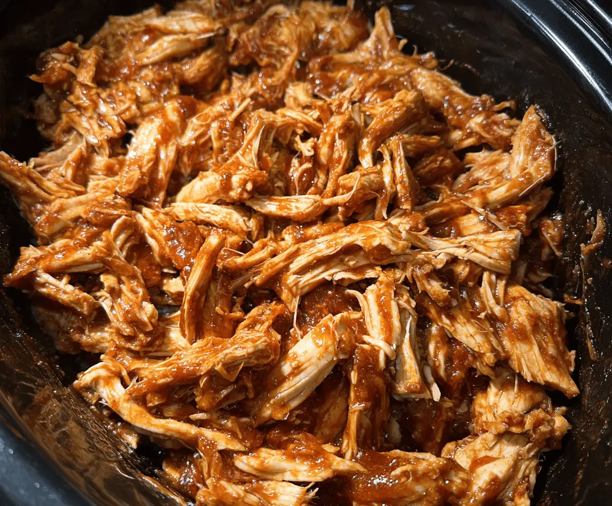 Easy Crockpot BBQ Pulled Chicken Recipe