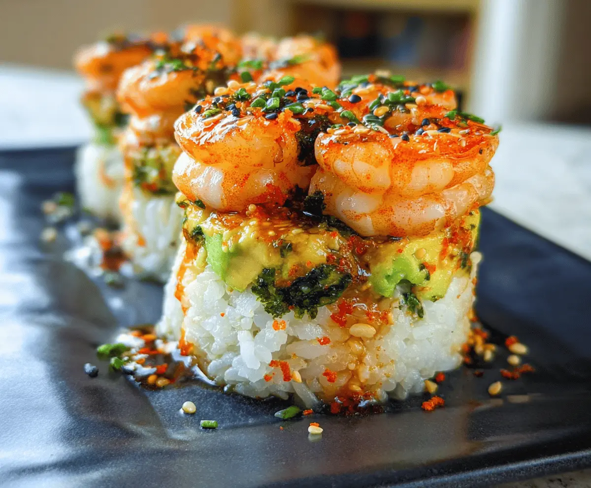 Easy Spicy Shrimp Sushi Stacks Recipe