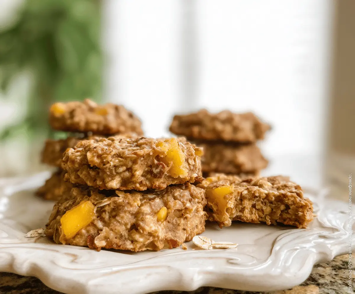 Healthy Peach Oatmeal Breakfast Cookies Recipe