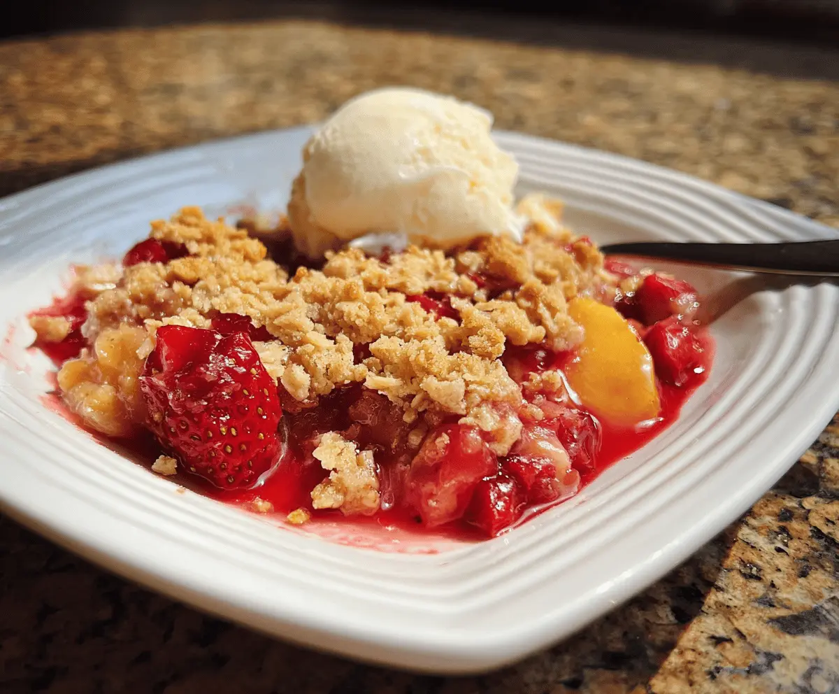 Easy Strawberry Peach Crisp Recipe