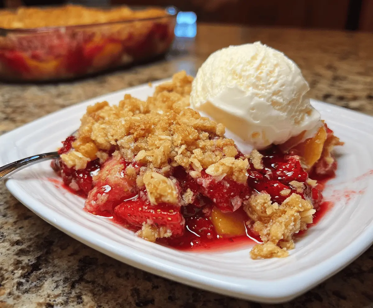 Easy Strawberry Peach Crisp Recipe