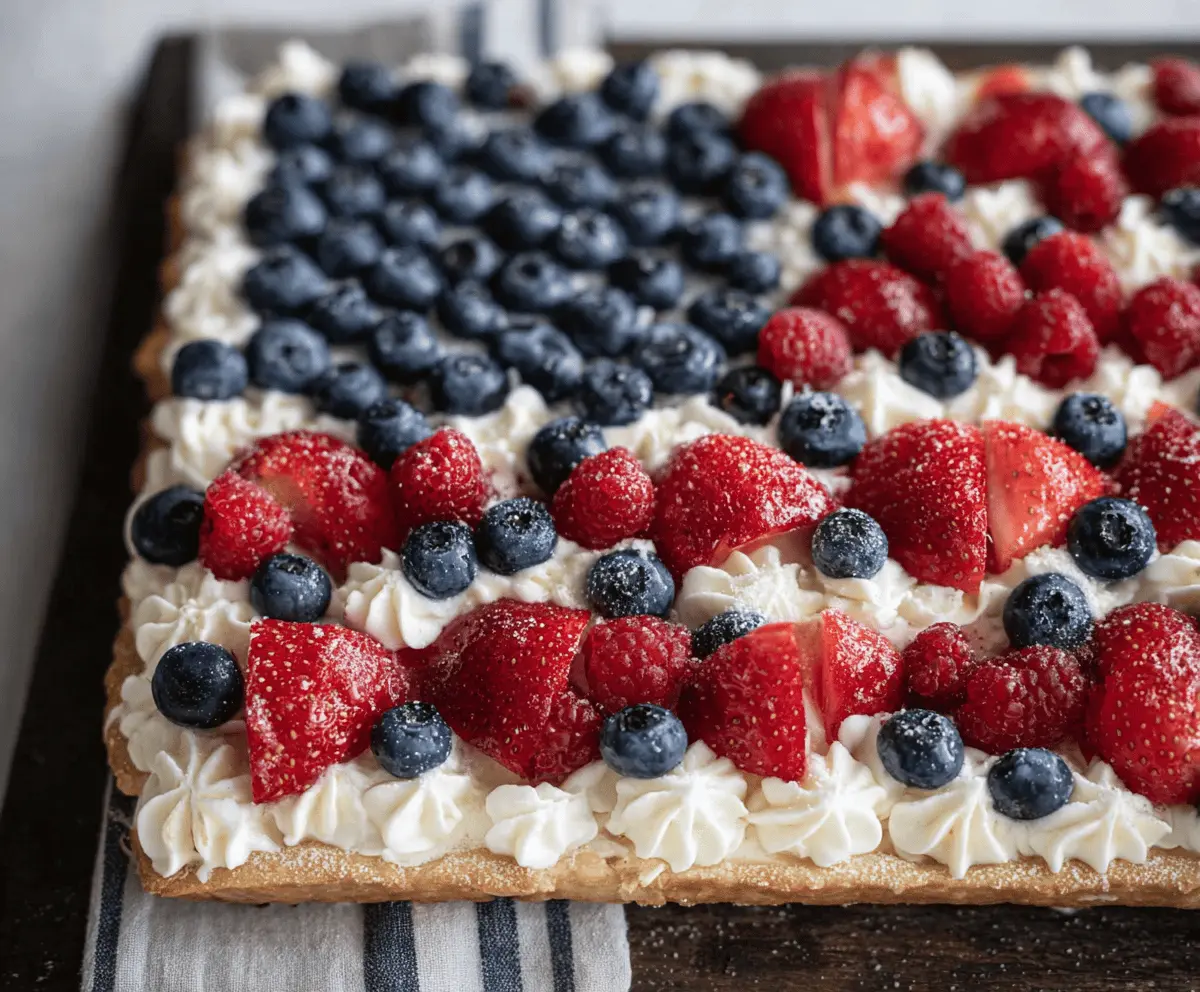 Easy Patriotic July 4th Dessert Pizza