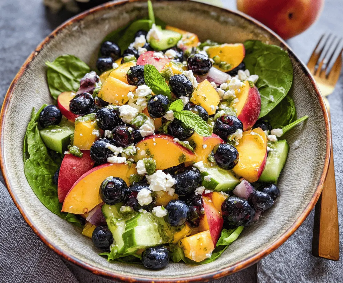 Fresh Blueberry Peach Feta Salad Recipe