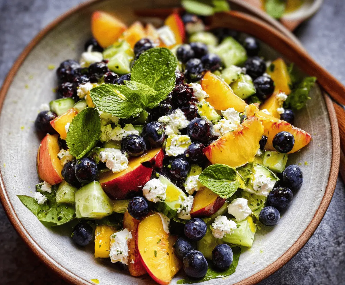 Fresh Blueberry Peach Feta Salad Recipe