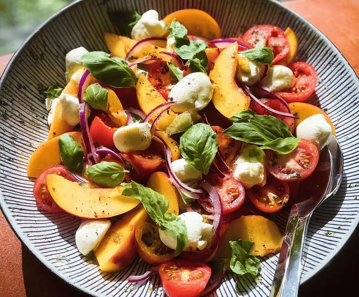 Fresh Peach Caprese Salad Recipe