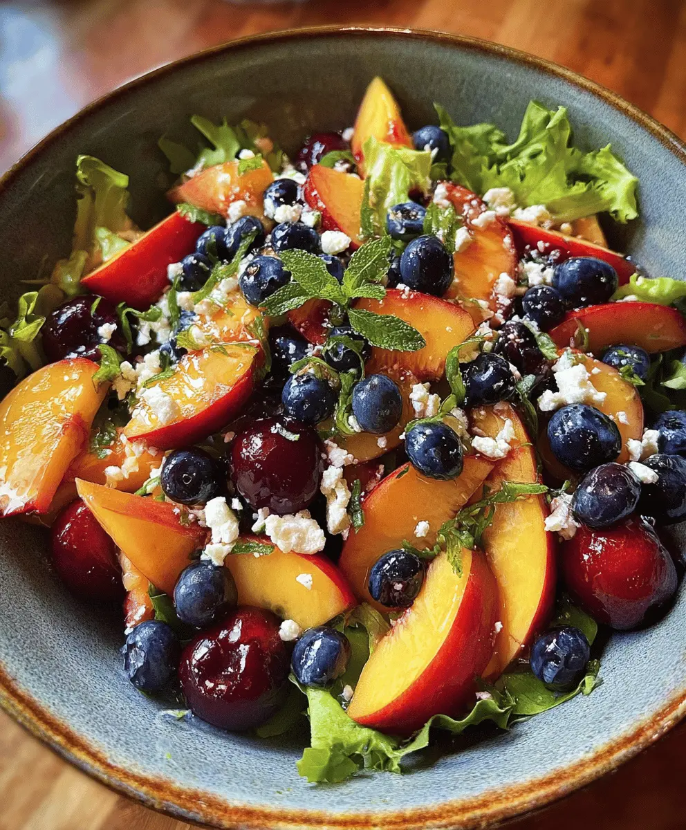 Fresh Blueberry Peach Feta Salad Recipe