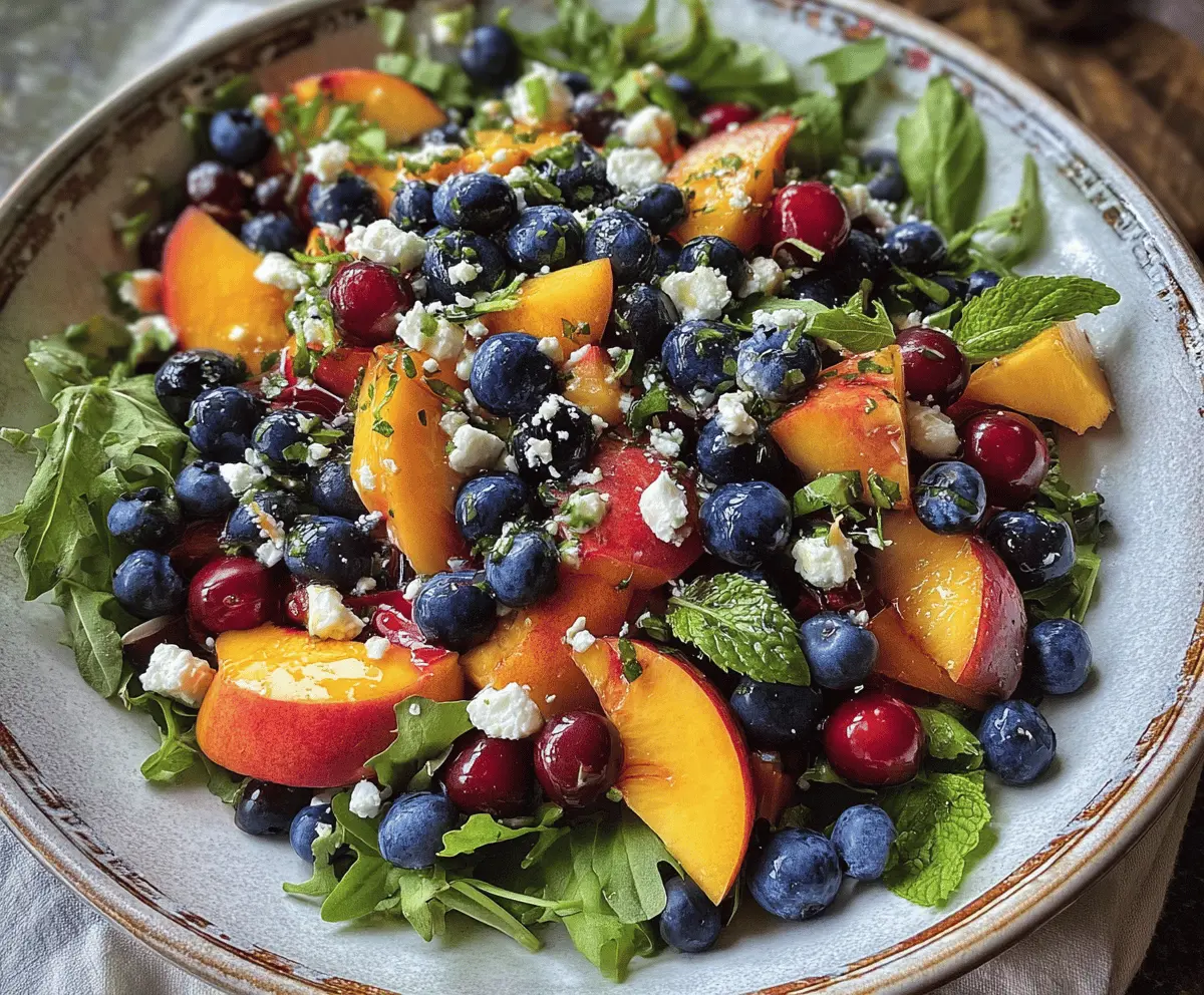Fresh Blueberry Peach Feta Salad Recipe