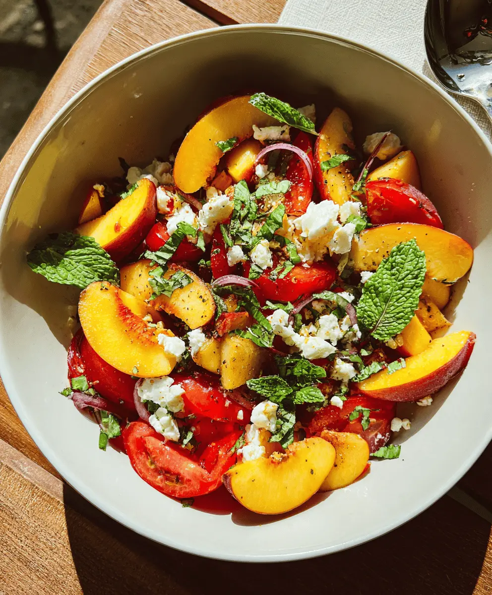Simple Peach Feta Salad Recipe with Fresh Flavors