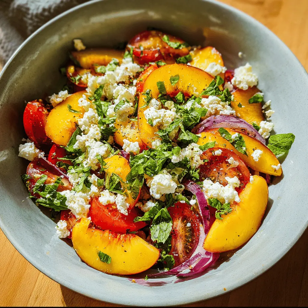 Simple Peach Feta Salad Recipe with Fresh Flavors