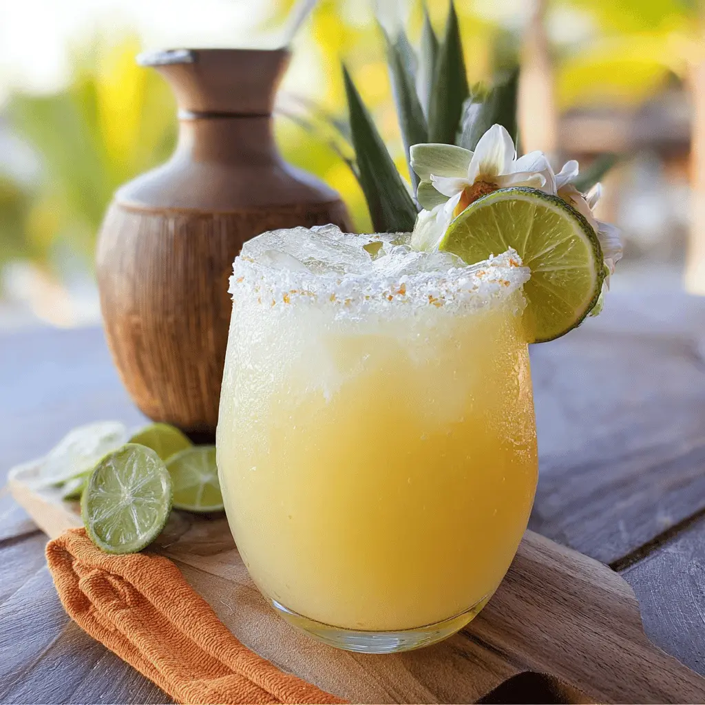 Tropical Hawaiian Margarita with Pineapple & Coconut