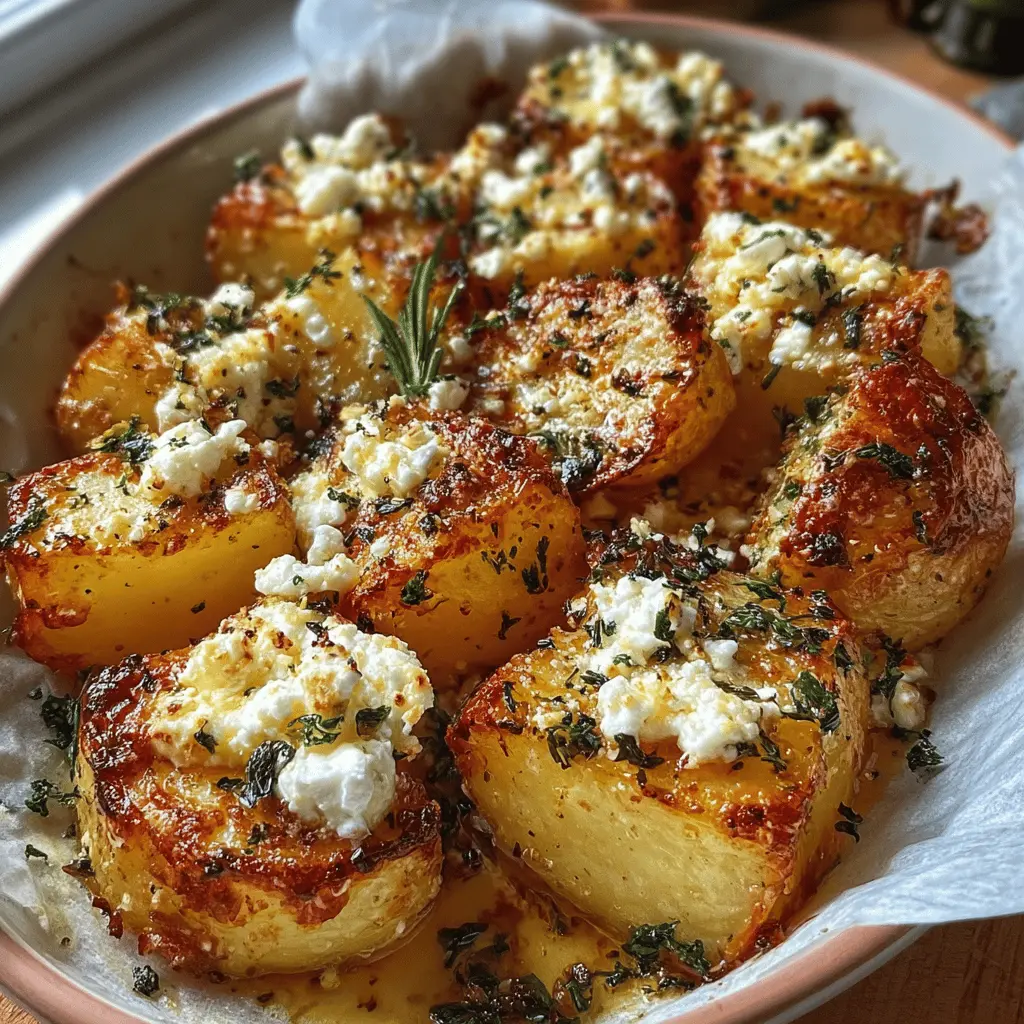 Easy Baked Feta Potatoes with Garlic and Herbs