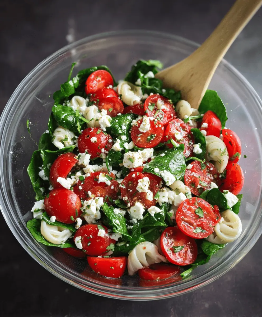 Fresh Spinach Tomato Salad With Tangy Feta Cheese