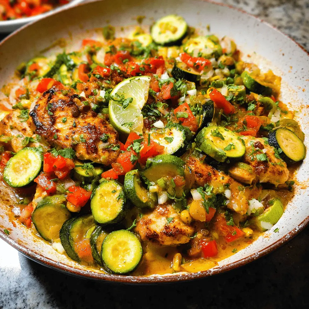 Healthy Tex Mex Chicken and Zucchini Skillet
