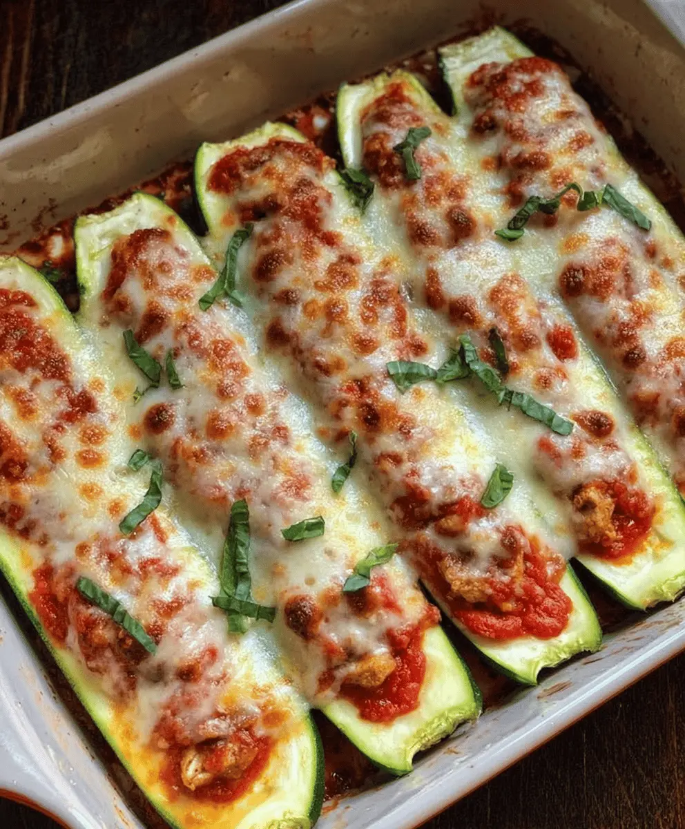 Easy Keto Chicken Parmesan Zucchini Boats